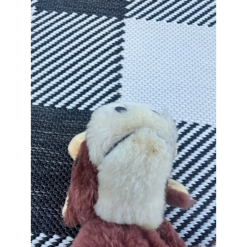 Vintage Russ Berrie Bull Plush Stuffed Animal Brown Cream Farm Toy
